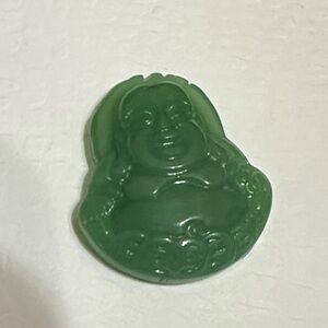 Authentic Green Jadite Happy Buddha Pendant.